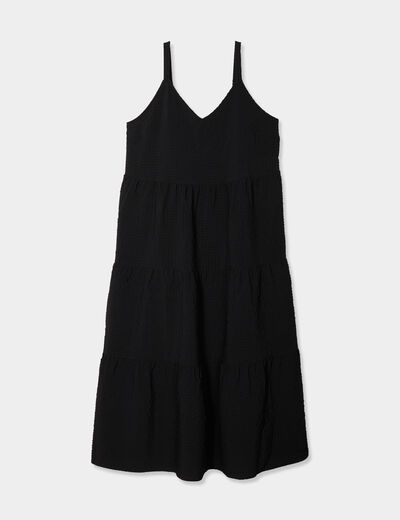 Robe longue bretelles noir femme grande taille