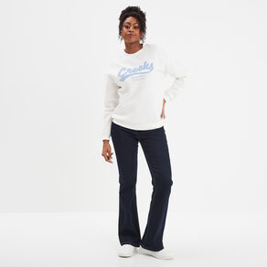 sweat col rond manches longues creeks blanc femme Sweat col rond manches longues Creeks blanc femme