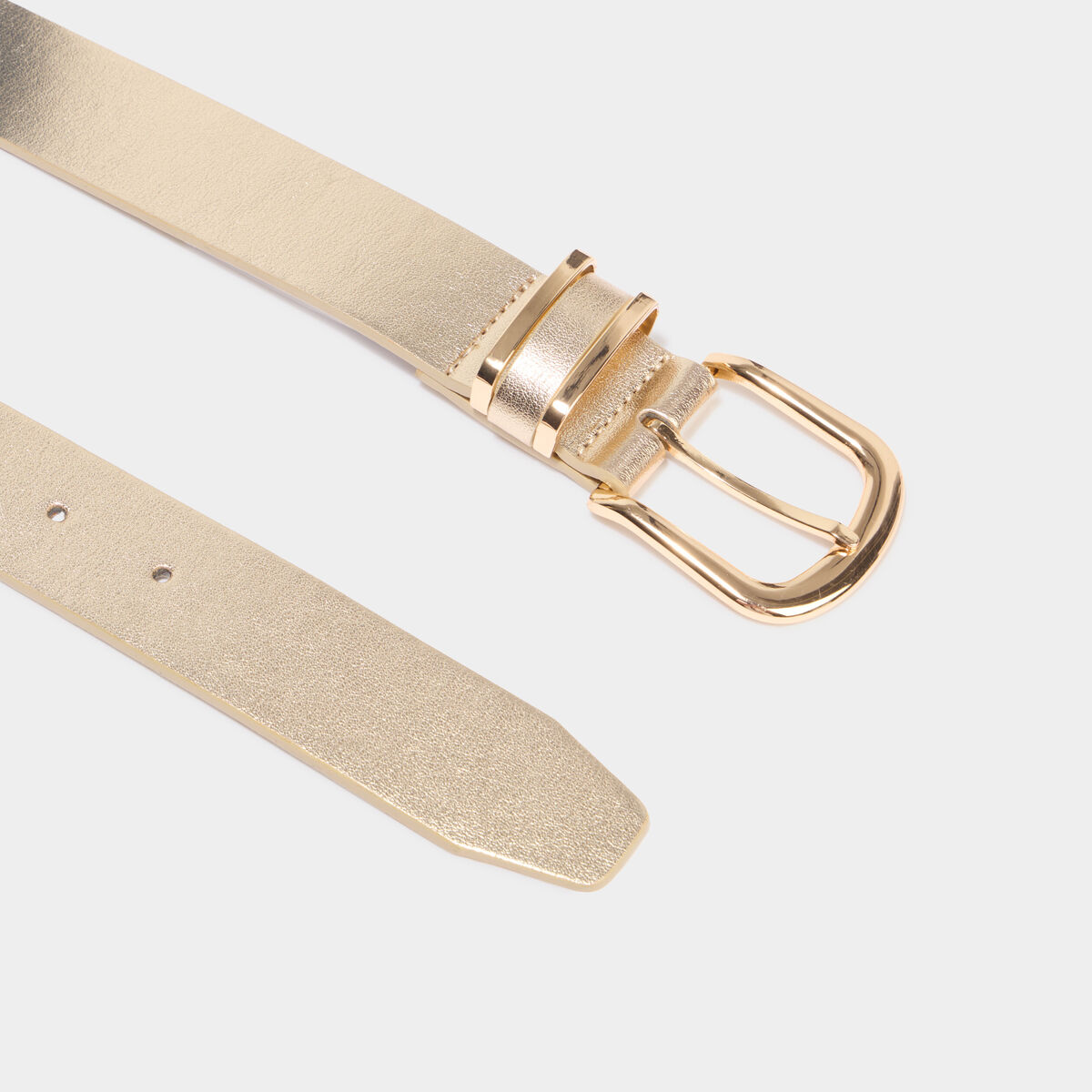 Ceinture avec boucle couleur or femme
