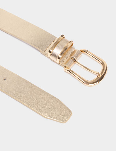 Ceinture avec boucle couleur or femme