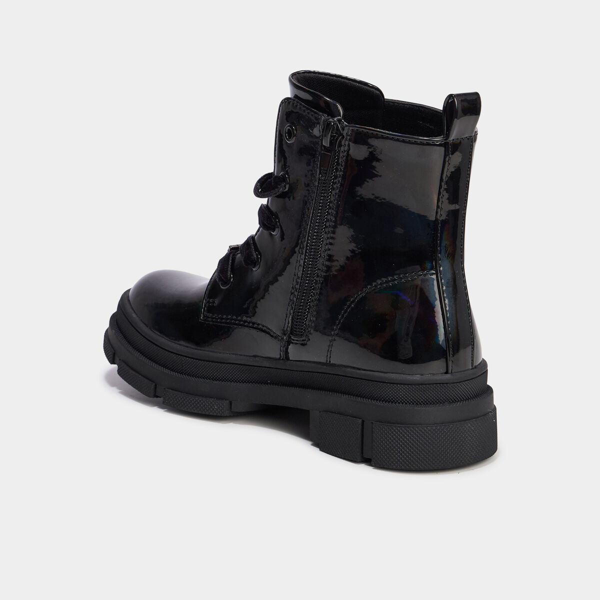Boots effet holographique Mercredi noir fille