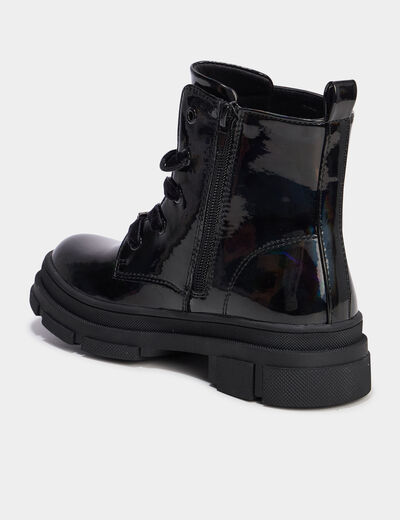 Boots effet holographique Mercredi noir fille