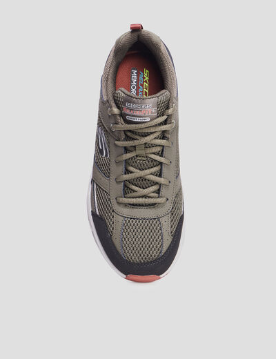 Baskets running mémoire forme Skechers vert kaki homme