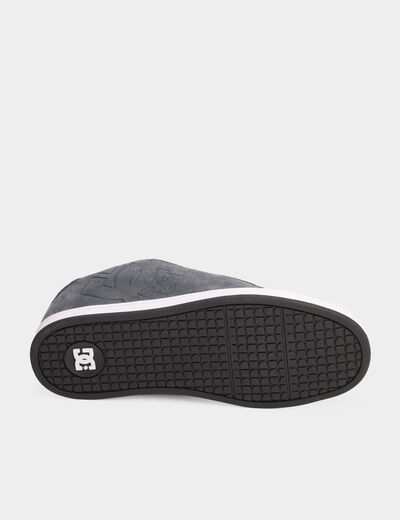 Tennis basses en cuir &agrave; lacets gris homme