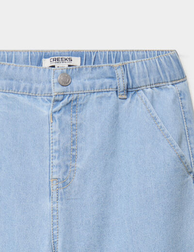 Jean large taille &eacute;lastiqu&eacute;e coton denim triple stone fille