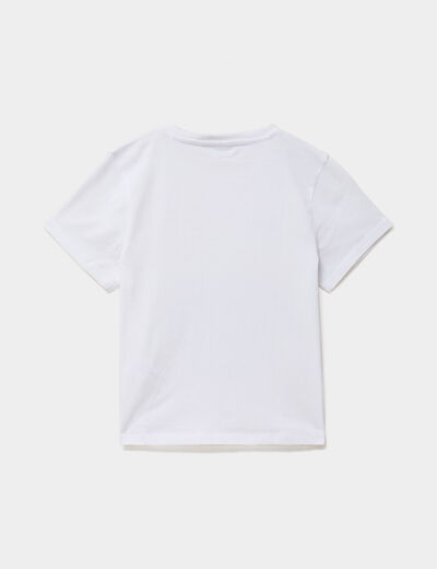 T-shirt coton Reine des neiges blanc fille