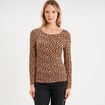 T-shirt thermique manches longues beige moyen femme