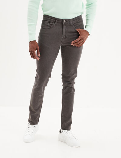 Jeans skinny 5 poches denim gris homme