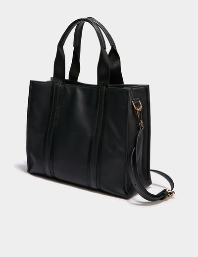 Sac &agrave; main avec bandouli&egrave;re noir femme