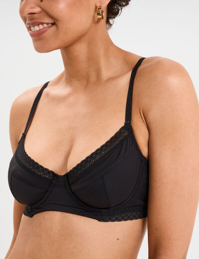 Soutien-gorge emboîtant noir femme