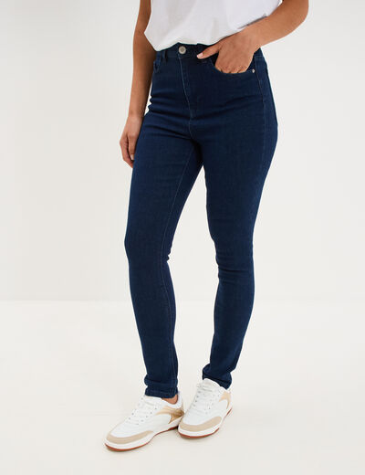 Jeans skinny taille haute denim brut femme