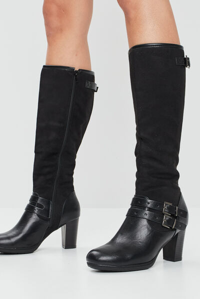Bottes à talons noir femme