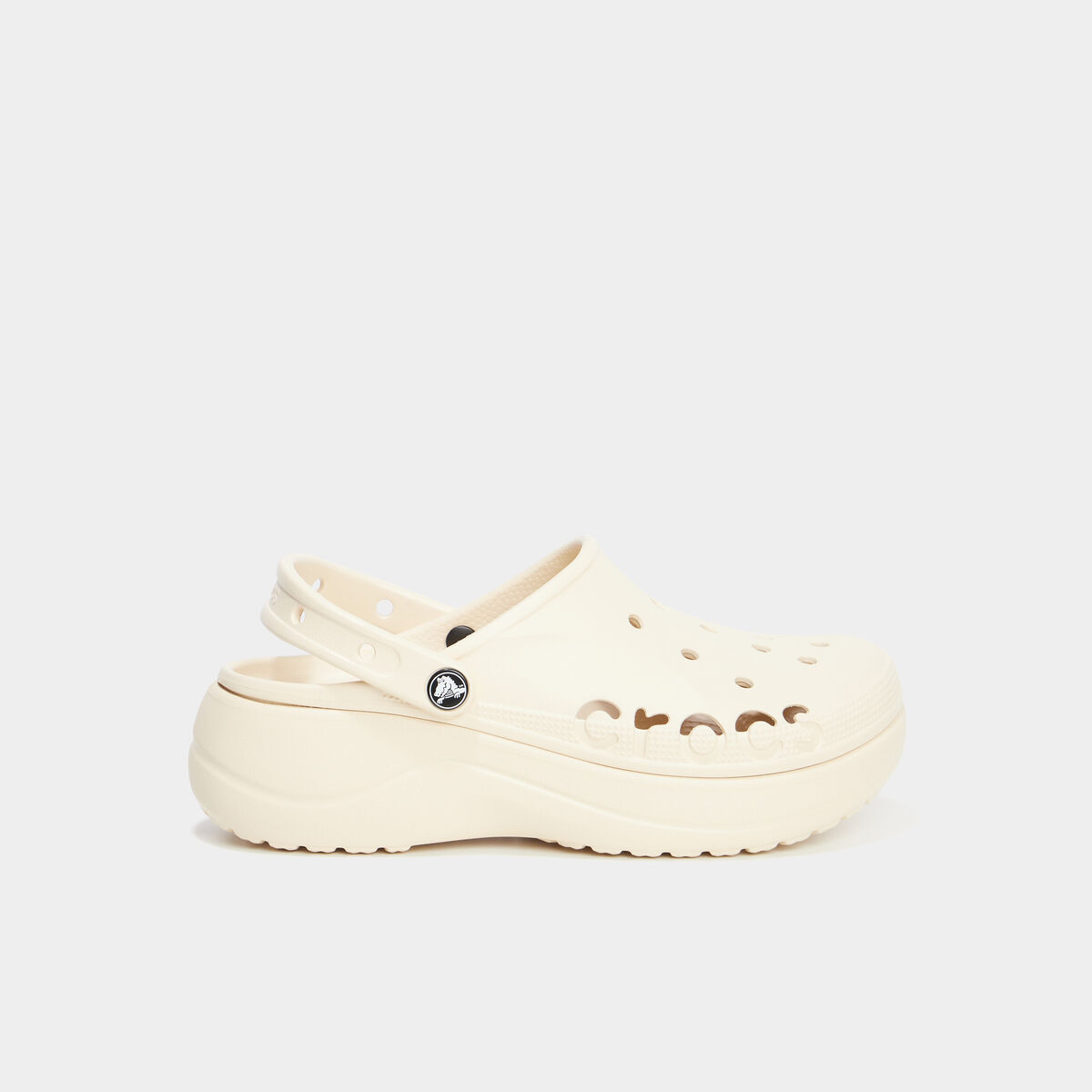 Sabots compens&eacute;es Crocs marron clair femme