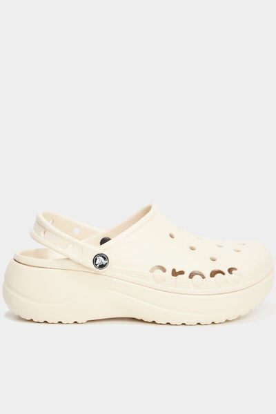 Sabots compens&eacute;es Crocs marron clair femme