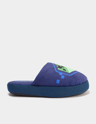 Chaussons mules Minecraft bleu gar&ccedil;on