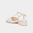 Sandales &agrave; talons 4 cm blanc femme
