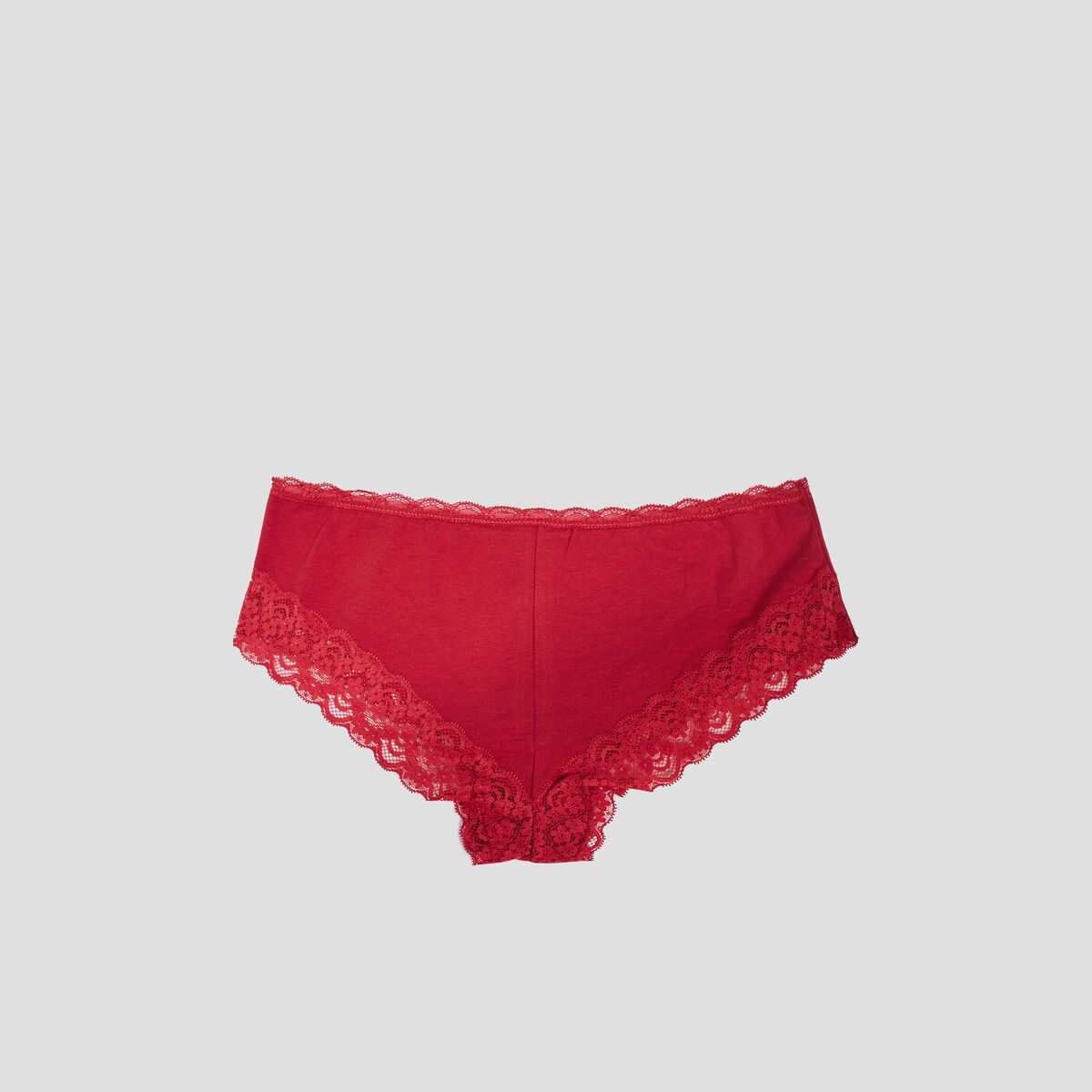 Lot 3 shortys en coton avec dentelle bleu gris femme