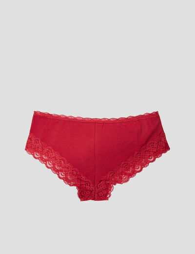 Lot 3 shortys en coton avec dentelle bleu gris femme
