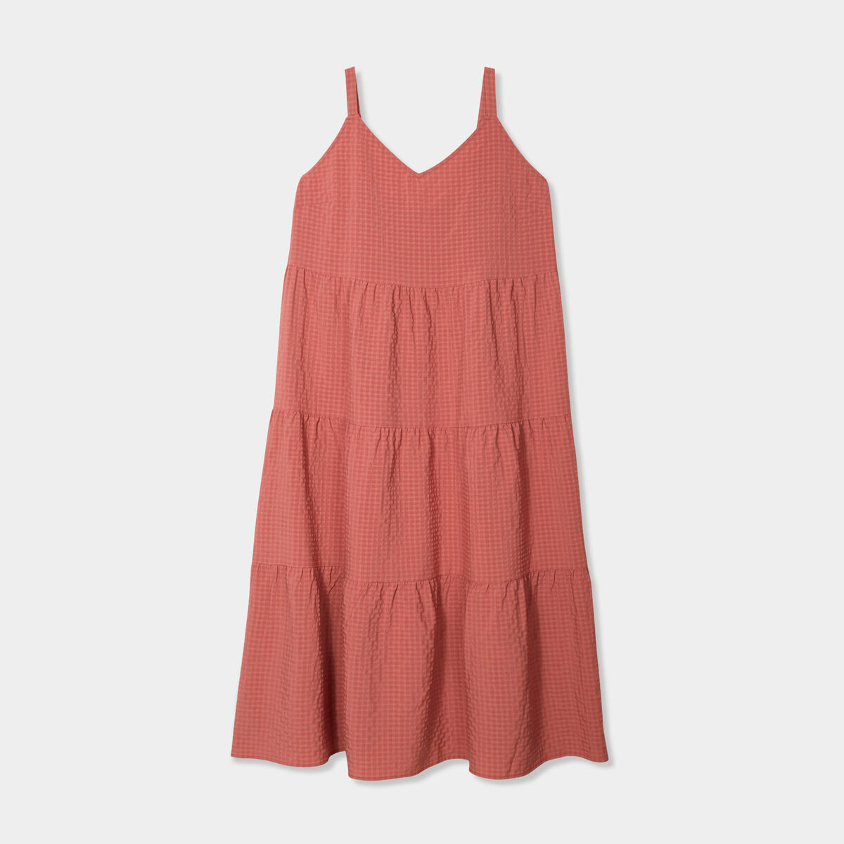 Robe longue bretelles vieux rose femme grande taille