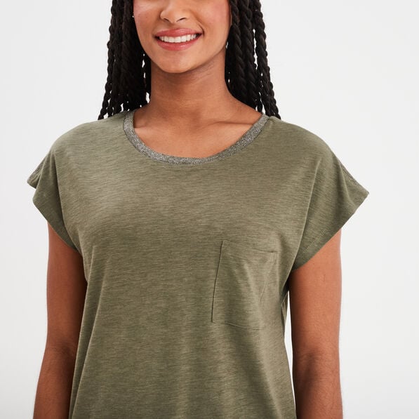t shirt manches courtes 1 poche liberto vert kaki femme T-shirt manches courtes 1 poche Liberto vert kaki femme