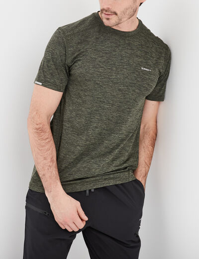 T-shirt technique outdoor léger Trappeur vert kaki homme