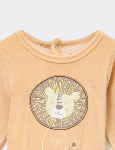 Dors-bien manches longues boutonn&eacute; camel b&eacute;b&eacute;