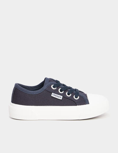 Tennis basses en toile bleu marine gar&ccedil;on