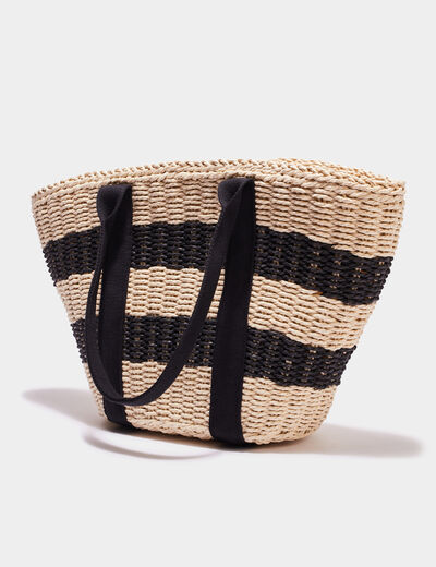 Sac panier tressé sable femme