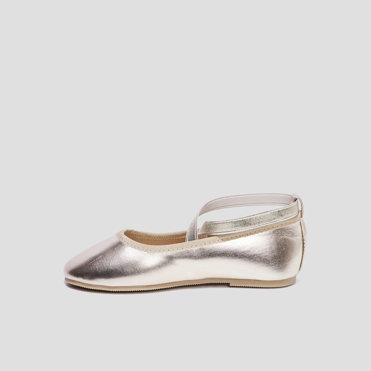 Ballerines métallisées jaune or fille
