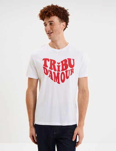 T-shirt manches courtes coton blanc homme