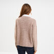 Pull 2-en-1 col chemise manches longues beige femme