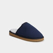 Chaussons mules doublure effet polaire bleu marine homme
