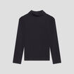 T-shirt col roulé manches longues coton noir fille