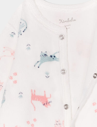Pyjama dors-bien effet polaire ecru bébé fille