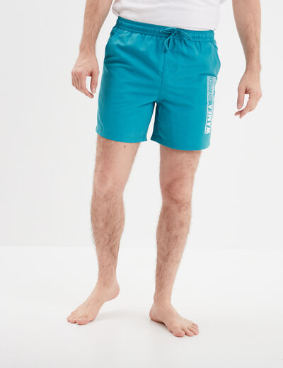 Short de bain blanc homme