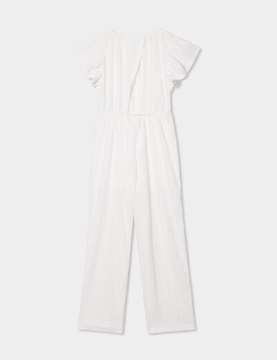 Combinaison pantalon jambes larges ivoire fille