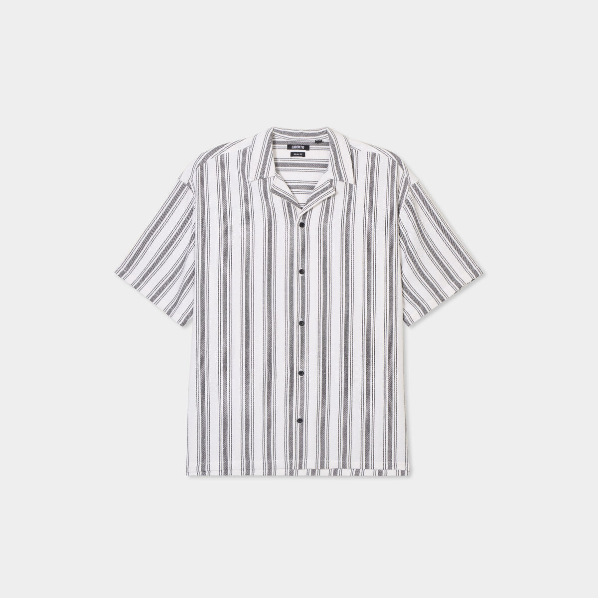 Chemise col cubain manches courtes coton blanc homme