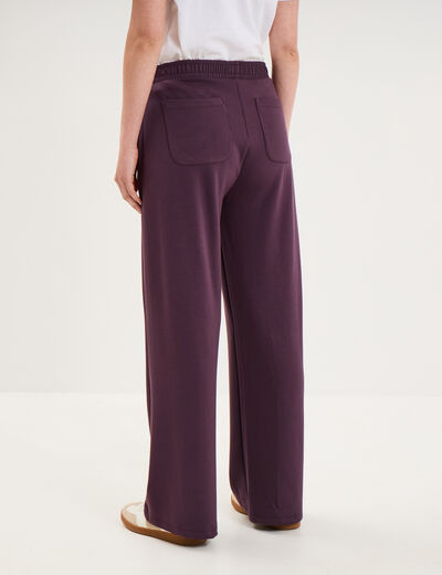 Pantalon de jogging large molletonn&eacute; violet fonc&eacute; femme
