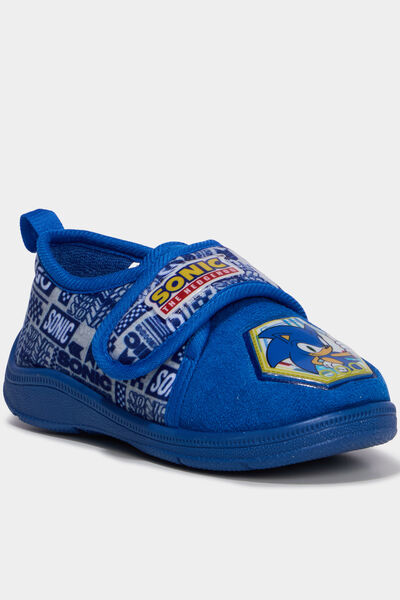 Chaussons &agrave; scratchs Sonic bleu gar&ccedil;on