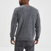 Pull col rond à manches longues gris foncé homme