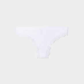 string cotele avec dentelle blanc femme String côtelé avec dentelle blanc femme