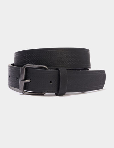 Ceinture emboss&eacute;e noir gar&ccedil;on
