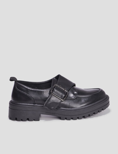 Derbies crantées avec boucle Liberto noir femme