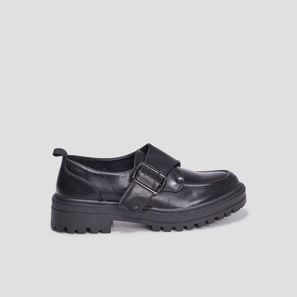 Derbies crantées avec boucle Liberto noir femme