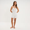Ensemble pyjama short c&ocirc;tel&eacute; 2 pi&egrave;ces ecru femme