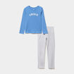 Ensemble pyjama pantalon et t-shirt bleu gris fille