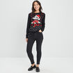 Pull de Noël manches longues Minnie noir femme
