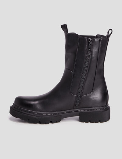 Bottines chelsea &eacute;lastiqu&eacute;es noir femme