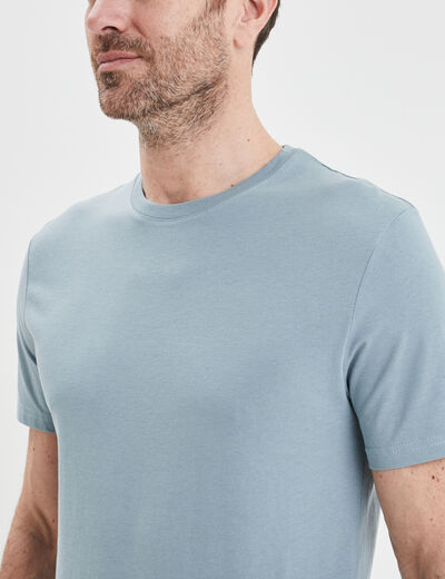 T-shirt droit en coton manches courtes gris homme