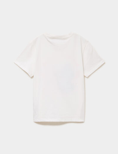 T-shirt manches courtes coton Stitch blanc fille